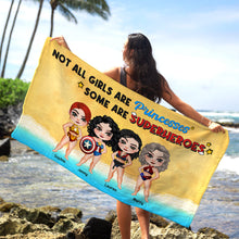 Load image into Gallery viewer, Superhero Beach Towel, Personalized for Girls Beach Towel PopCulturePrints
