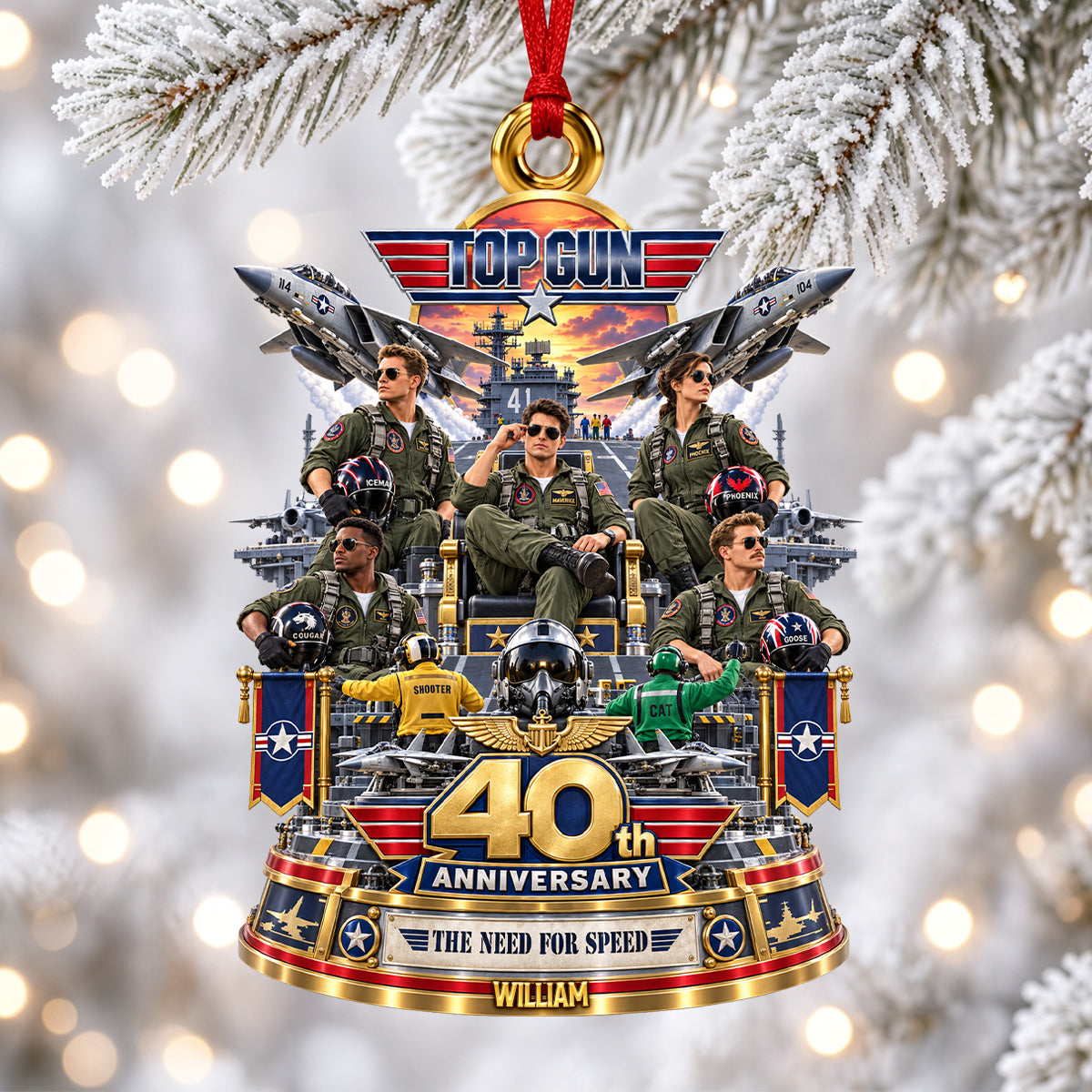 Flying Proud For 40 Years - Personalized Acrylic Ornament Gift