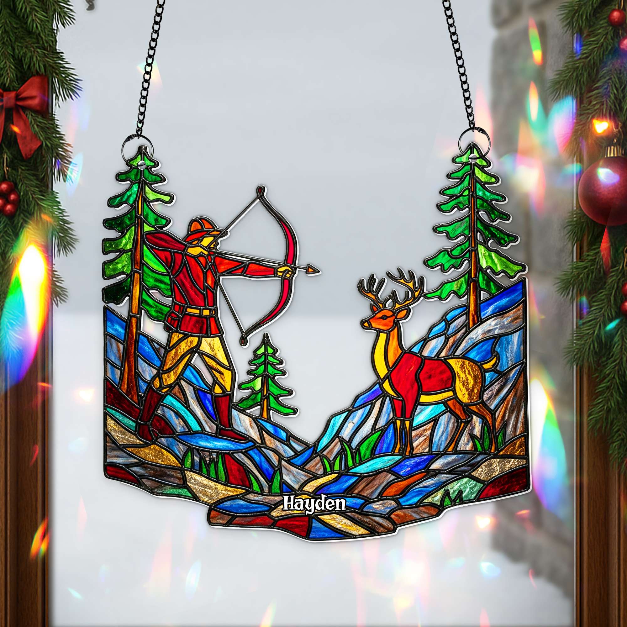 "Aim for the Perfect Gift" - Hunter’s Shot Suncatcher Ornament - Personalized Gifts for Hunters Ornament PopCulturePrints