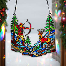 Load image into Gallery viewer, &quot;Aim for the Perfect Gift&quot; - Hunter’s Shot Suncatcher Ornament - Personalized Gifts for Hunters Ornament PopCulturePrints
