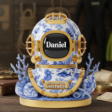 Load image into Gallery viewer, “Dive Deep, Live Boldly” - Personalized Dive Adventure Acrylic Plaque - Unique Gifts for Scuba Divers Shaped Plaques PopCulturePrints
