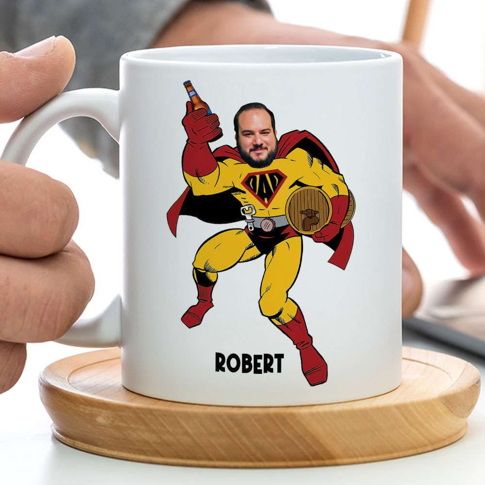 Super Dad Personalized Beer Lover Coffee Mug Coffee Mug PopCulturePrints