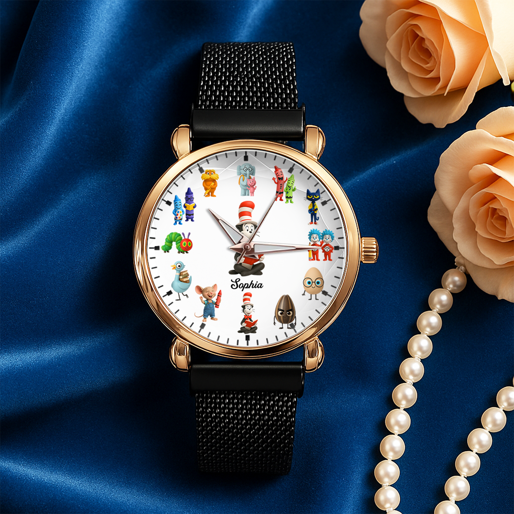 Time to Shine! A Personalized Teacher Mesh Strap Quartz Watch Quartz Watch PopCulturePrints