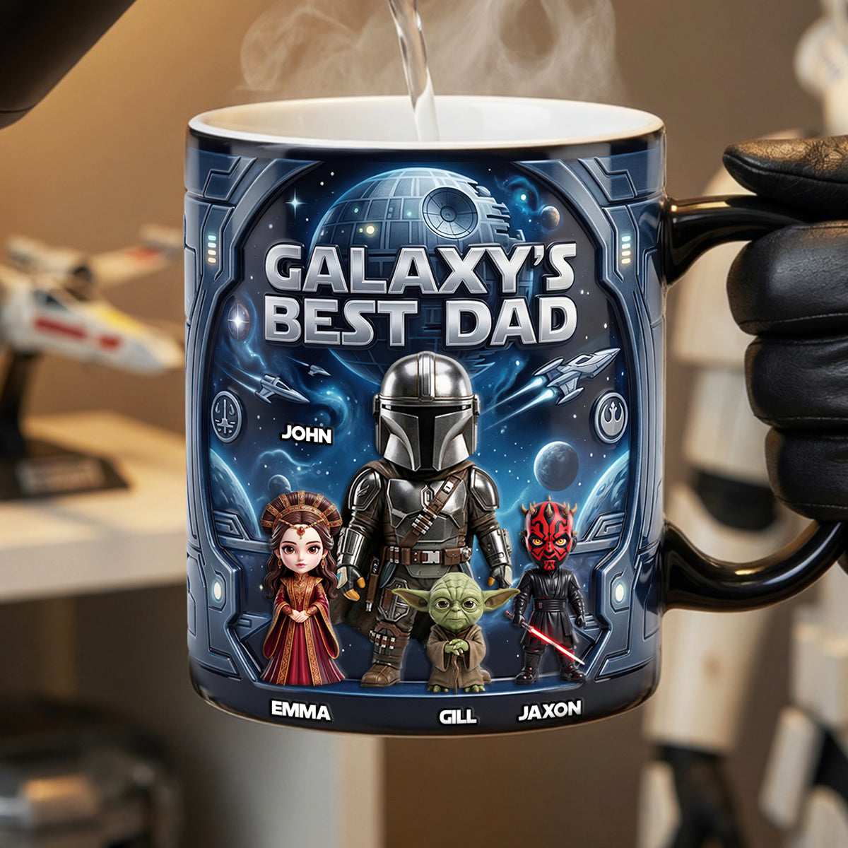 “Galaxy's Best Dad” - Personalized Magic Mug for Dads and Kids Coffee Mug PopCulturePrints