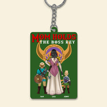 Load image into Gallery viewer, Personalized &#39;Mom Holds the Boss Key&#39; Keychain Keychains PopCulturePrints
