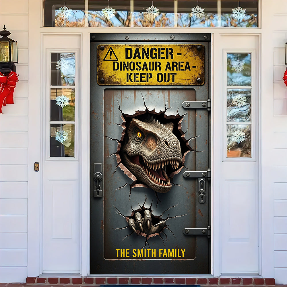 “Unlock the Adventure!” - Fantasy World Door Cover - Personalized Gift for Dino Lovers Door Covers PopCulturePrints