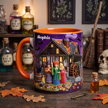 Load image into Gallery viewer, “Spooktacular Sips Await!” - Macabre Spell Sisters Coffee Mug - Personalized Gifts for Halloween
