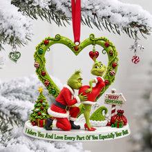 Load image into Gallery viewer, I Adore You, Grinchmas Love - Personalized Holiday Ornament for Couples Ornament PopCulturePrints
