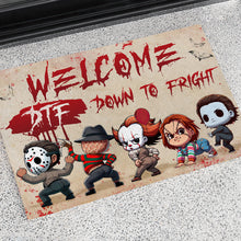 Load image into Gallery viewer, Welcome DTF Horror Characters Doormat
