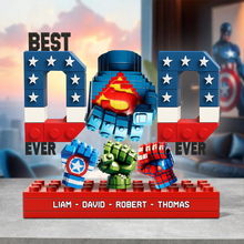 Load image into Gallery viewer, “Best Dad Ever” - Customizable Superhero Acrylic Plaque - Perfect Gift for Dad, Grandpa, and Father Figures Shaped Plaques PopCulturePrints
