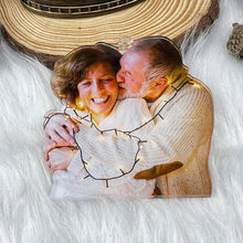 Load image into Gallery viewer, Personalized Couple Photo Ornament - Custom Gift Ornament PopCulturePrints
