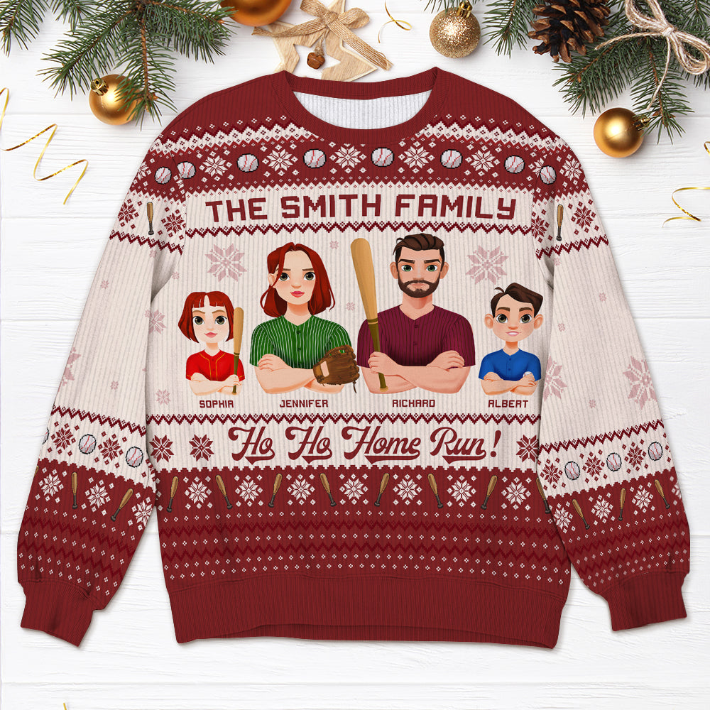 Custom Family Baseball Christmas Sweater - Personalize Yours Now!