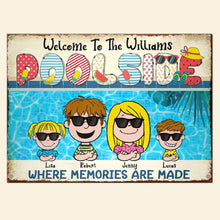 Load image into Gallery viewer, Custom Family Poolside Metal Sign - Personalized Pool Sign for Family
