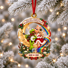 Load image into Gallery viewer, "With You, I Found My Christmas Connection" - Personalized Kissing Couple Christmas Ornament - Gift for Couples, Loved Ones
