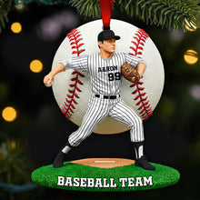 Load image into Gallery viewer, Celebrate the Spirit of Baseball - Personalized Pitch &amp; Shine Christmas Ornament Ornament PopCulturePrints
