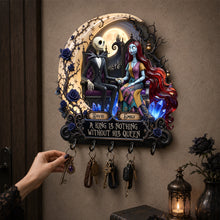 Load image into Gallery viewer, A King Is Nothing Without His Queen - Gothic Royal Couple Acrylic Key Hanger - Personalized Gift for Couples
