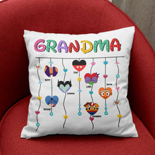 Load image into Gallery viewer, Personalized Grandma Pillow with Names &amp; Icons - Perfect Mother&#39;s Day Gift Pillow PopCulturePrints
