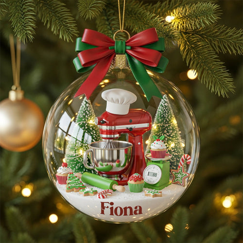 “Bake Joy this Christmas!” – Personalized Stand Mixer Ornament – Gift for Bakers and Cooking Enthusiasts Ornament PopCulturePrints