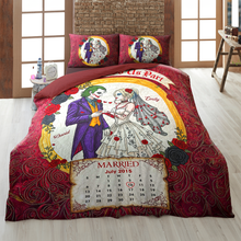 Load image into Gallery viewer, &quot;Till Chaos Do Us Part&quot; - Spooky Married Couple Quilt Bed Set - Personalized Gift for Couples Blanket PopCulturePrints
