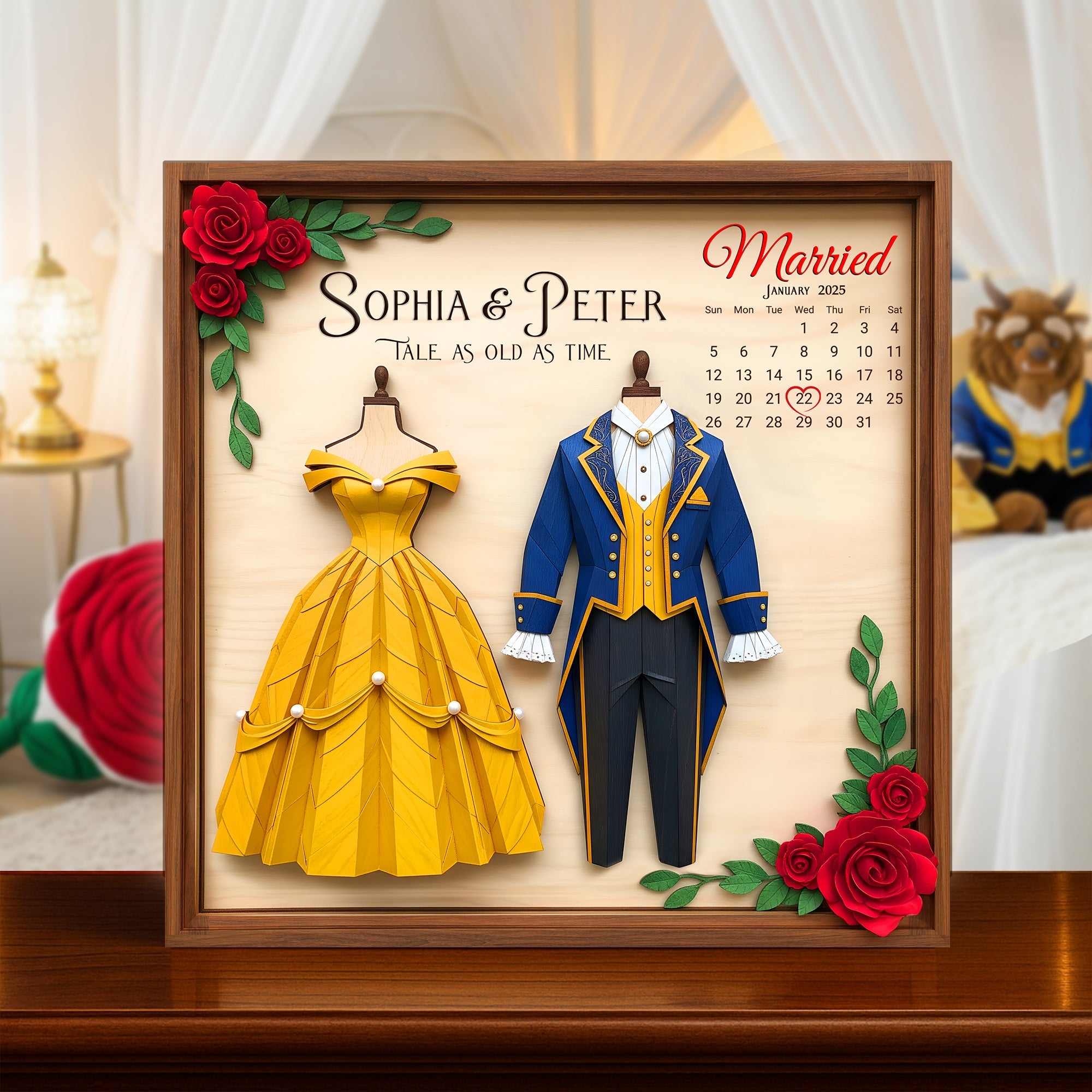 Dressed For Forever Acrylic Plaque - Personalized Married Gifts For Couples Shaped Plaques PopCulturePrints