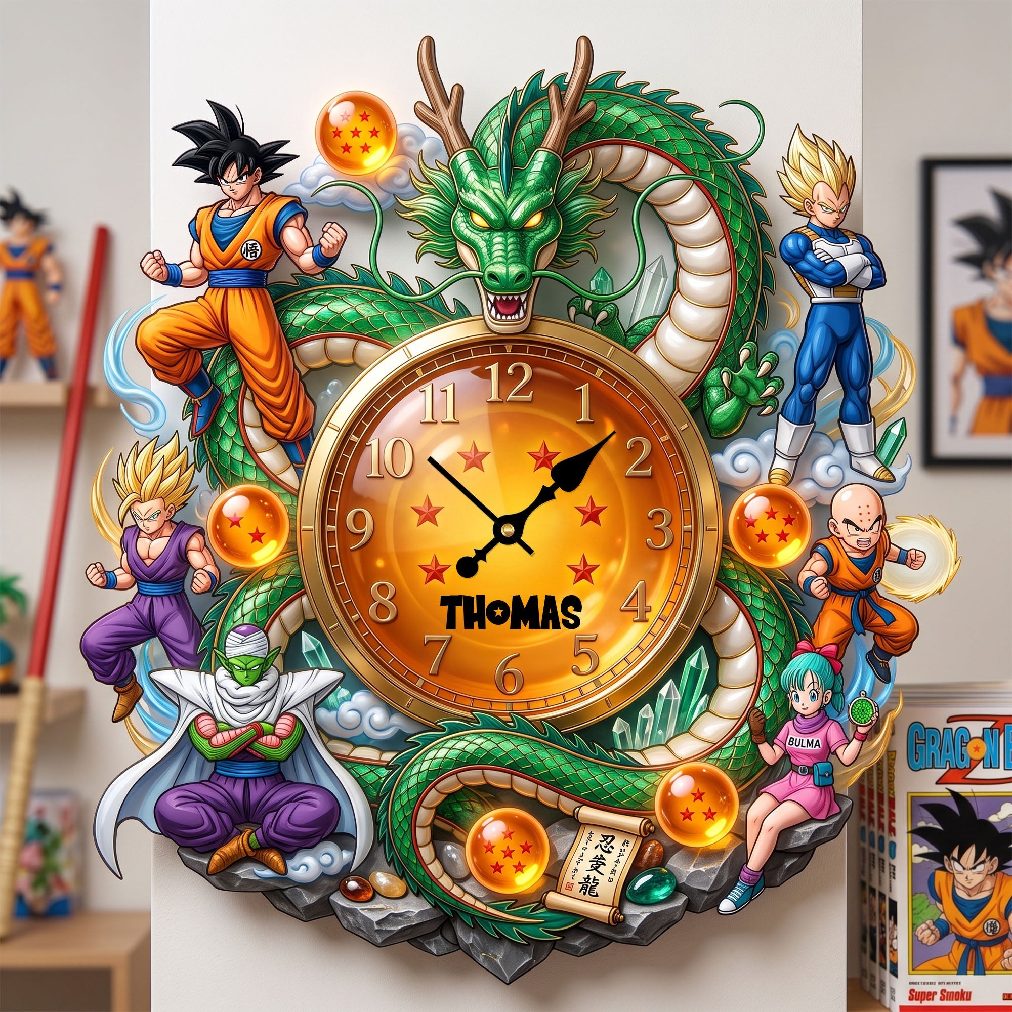 Craft Your Time: Personalized Dragon Ball Z Acrylic Wall Clock - Perfect Gift for Fans and Collectors