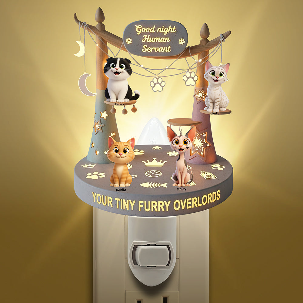 Good Night, Human Servant - Personalized Furry Overlord Acrylic Night Light for Cat Lovers Night Lights PopCulturePrints