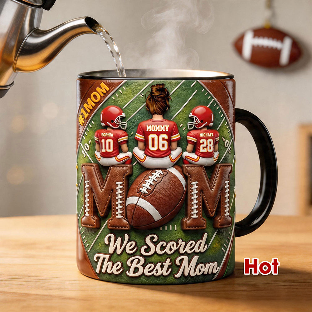 We Scored The Best Mom - Sport Lover Mom Coffee Mug - Personalized Gift For Mother’s Day Coffee Mug PopCulturePrints