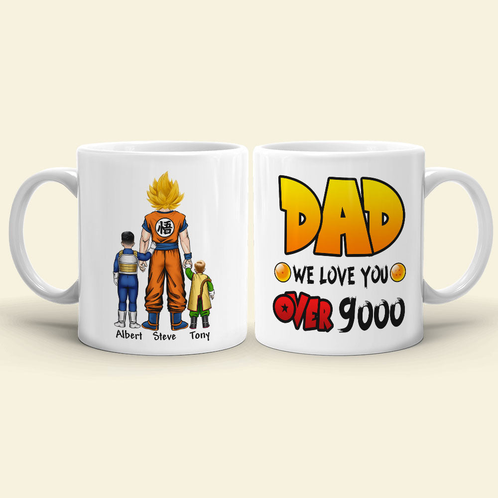 Over 9000 Personalized Dad Mug - Custom Anime Gift Coffee Mug PopCulturePrints