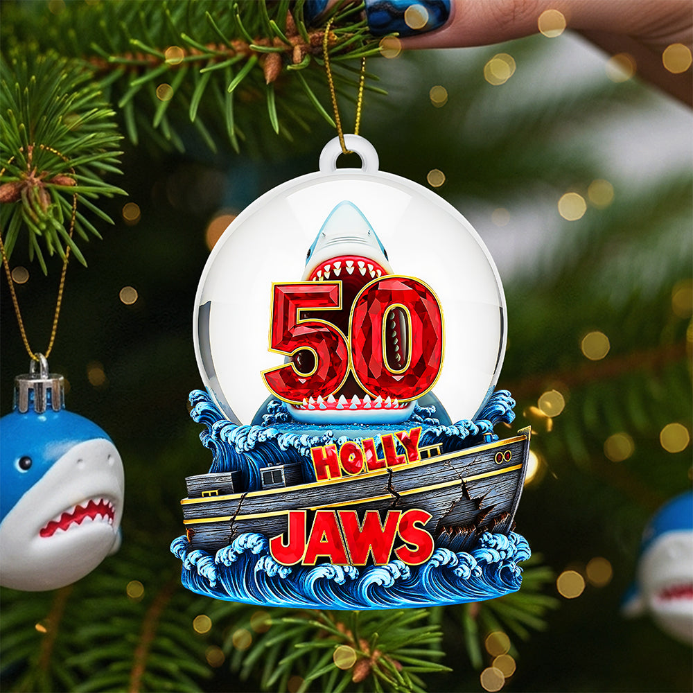 “Celebrate the Iconic 50 Years!” - Personalized Great Bite Ornament - Custom Gift for Movie Lovers Ornament PopCulturePrints