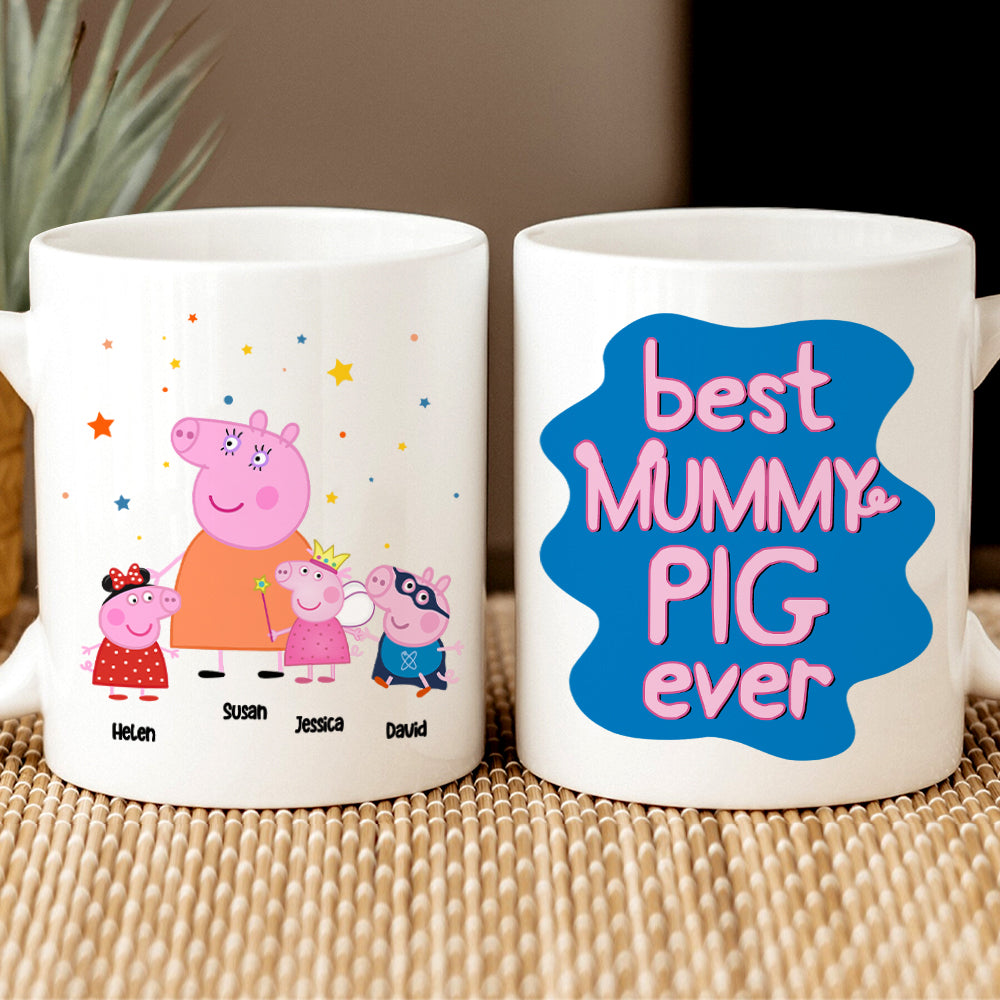 Personalized Best Mummy Pig Ever Coffee Mug Coffee Mug PopCulturePrints