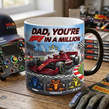 Load image into Gallery viewer, Dad, You're F1 In A Million - Personalized Magic Coffee Mug for Dads Coffee Mug PopCulturePrints
