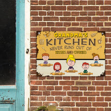 Load image into Gallery viewer, Personalized Grandma&#39;s Kitchen Metal Sign - Custom Cartoon Family Characters
