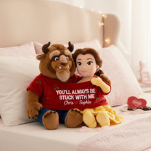 Load image into Gallery viewer, You'll Always Be Stuck With Me - Fairy Tale Couple Shirt Shaped Pillow Pillow PopCulturePrints
