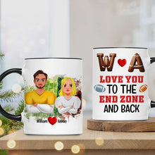 Load image into Gallery viewer, Personalized Football Couple Mug - Custom Love Gift for Valentine&#39;s Day Gifts Coffee Mug PopCulturePrints
