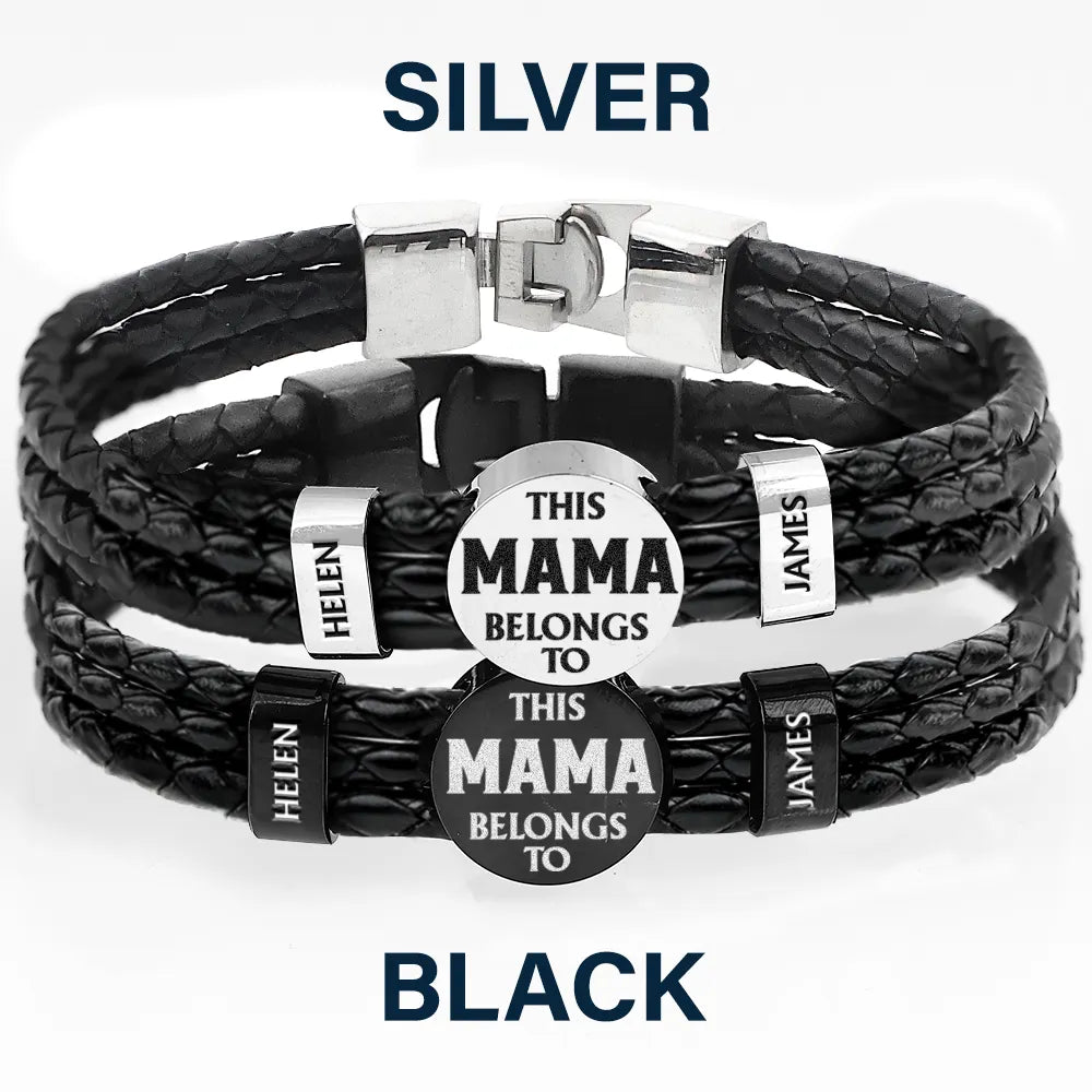 Celebrate Your Bond - Personalized Leather Braided Bracelet - Gift for Dad, Grandpa & More Leather Braided Bracelet PopCulturePrints