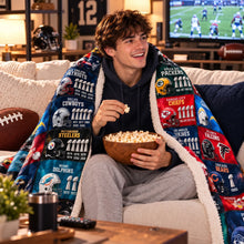 Load image into Gallery viewer, “Show Your Team Spirit!” - Professional Team Helmets Arranged In A Grid Pattern Blanket - Personalized Sport Gift for Fans Blanket PopCulturePrints
