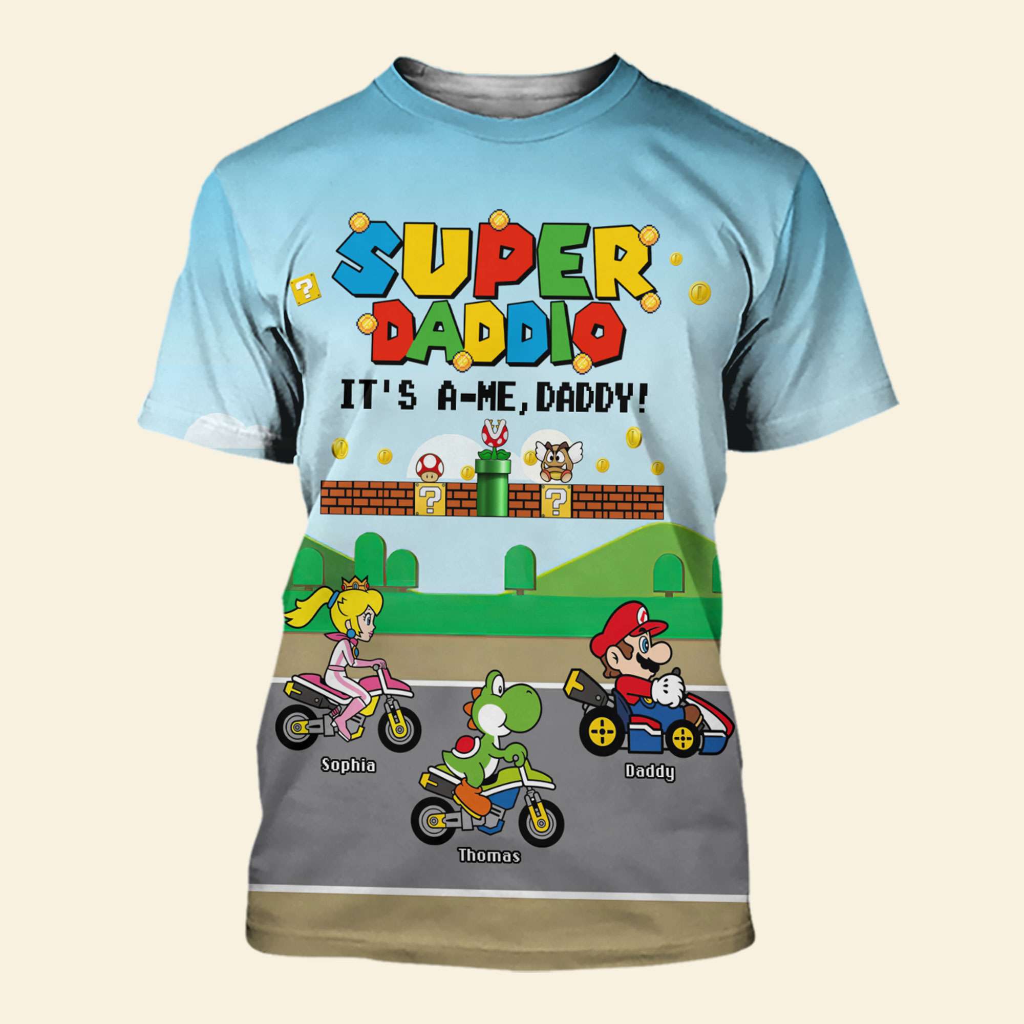 Super Dad Personalized Gamer T-Shirt