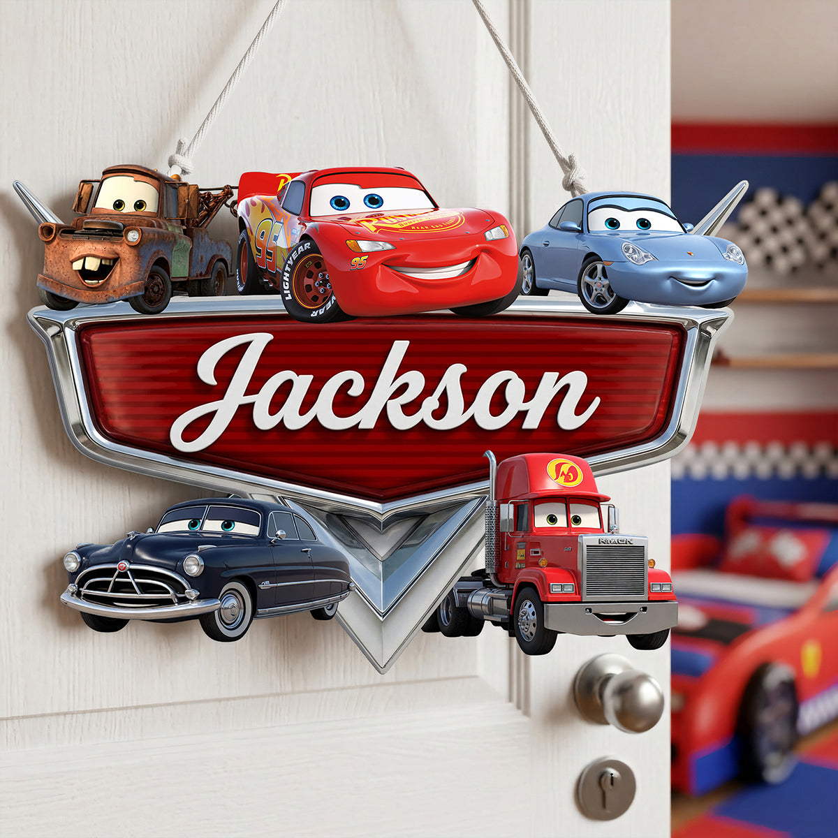 “Race into Fun!” - Personalized Racing Crew Acrylic Sign - Custom Gift for Kids