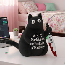Load image into Gallery viewer, Personalized Funny Black Cat Pillow - Perfect Gift for Besties Pillow PopCulturePrints

