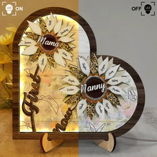 Load image into Gallery viewer, Sunflower First Mom Now Grandma - Personalized LED Light Wooden Plaque LED Light Wooden Plaque PopCulturePrints
