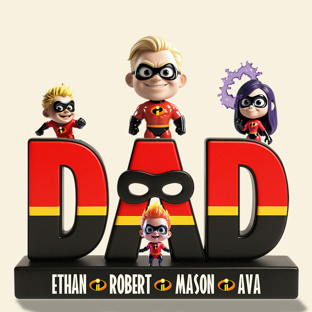 “A Super Dad Like No Other!” - Personalized Super Dad Acrylic Plaque Gifts for Dads Shaped Plaques PopCulturePrints