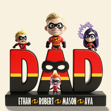 Load image into Gallery viewer, “A Super Dad Like No Other!” - Personalized Super Dad Acrylic Plaque Gifts for Dads Shaped Plaques PopCulturePrints
