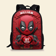 Load image into Gallery viewer, Unleash Your Inner Hero - Red Warrior Themed School Bag - Personalized Gift for Kids Backpack PopCulturePrints
