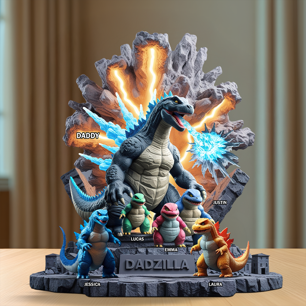 "Unleash the Love for Dad with Majestic Dad Design! - Personalized Acrylic Plaque for Dads, Grandpas, and More" Shaped Plaques PopCulturePrints