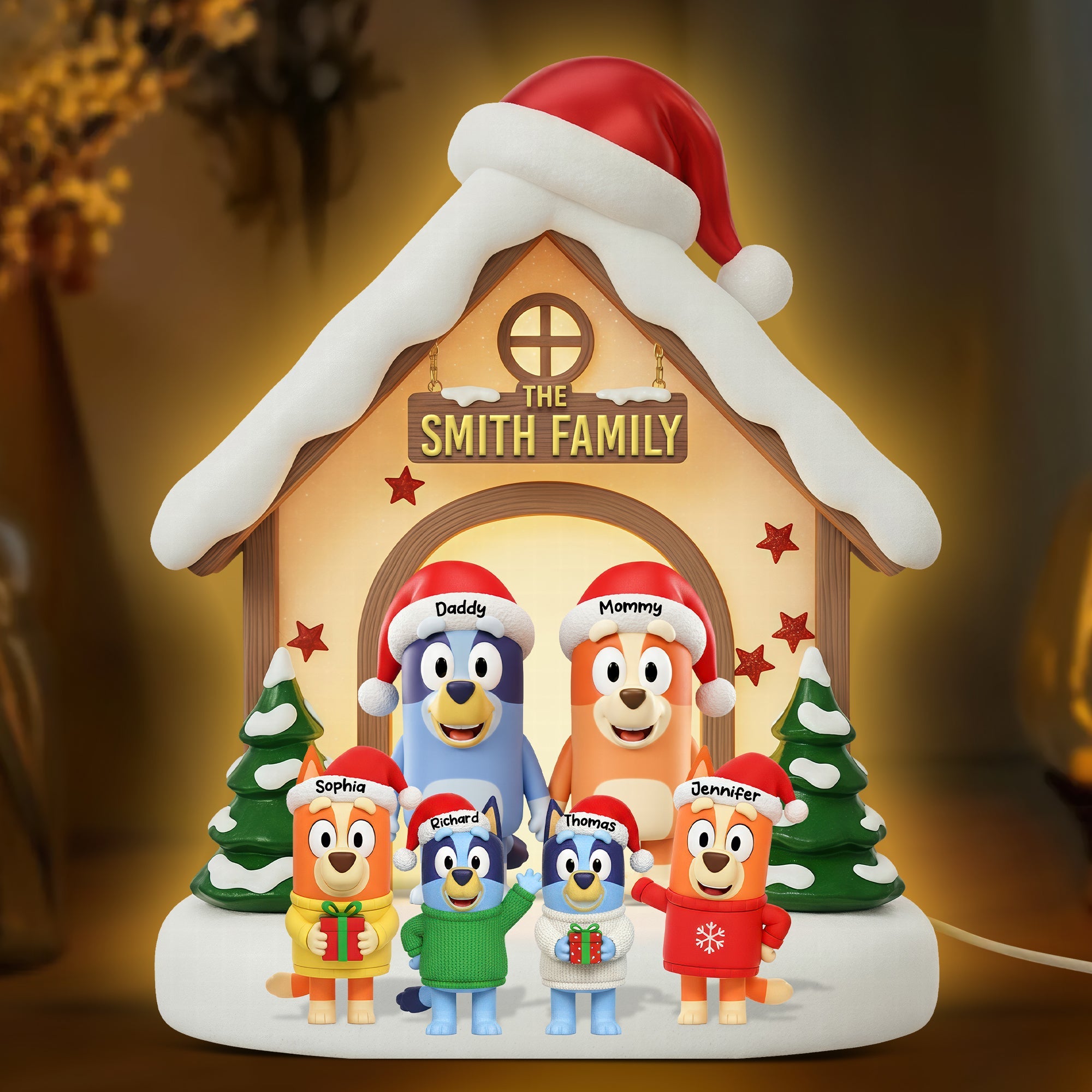 "Illuminate Your Holidays with Joy" - Funny Holiday Acrylic Light Box, Customizable Gift for Family & Friends Light Box PopCulturePrints