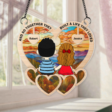 Load image into Gallery viewer, Personalized Couple Suncatcher Ornament - Heartwarming Design Suncatcher PopCulturePrints
