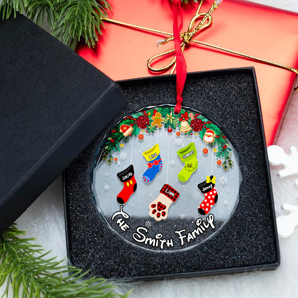 Personalized Family Christmas Ornament - Custom Stockings Design Ornament PopCulturePrints