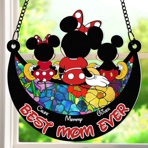 Best Mom Ever – Personalized Suncatcher Ornament for Mother's Day – Gift for Mom, Grandma & Kids Ornament PopCulturePrints
