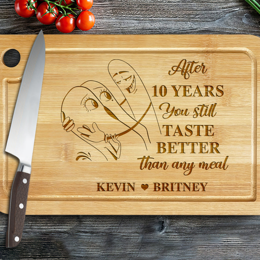 Personalized Couple Cutting Board - 10 Years of Love Boards PopCulturePrints