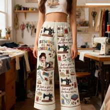 Load image into Gallery viewer, Sewing Is My Therapy - Personalized Pajama Pants for Passionate Sewers Pajama Pant PopCulturePrints
